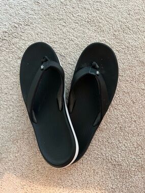 Nike Black Flip Flop Sandals with White Trim